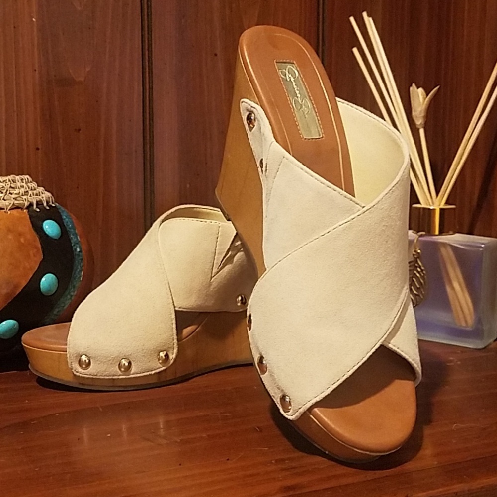 Jessica Simpson slip on wedge shoes